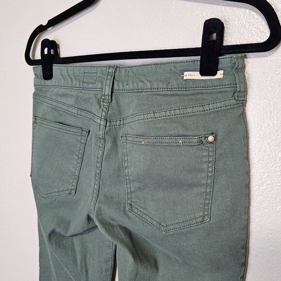 Pilcro And The Letterpress 26p Jeans Green Stet Stretch Preppy Low Rise - Picture 8 of 9